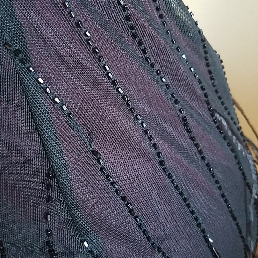 BCBGMAXAZRIA  Y2K PURPLR FEATHER SEQUIN DRESS SM - Picture 3 of 8